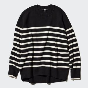 NWT) UNIQLO Smooth Cotton Relaxed Crew Neck Sweater Size S , 100% cotton